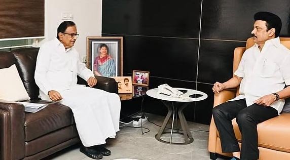 தொகுதி பங்கீடு: ப.சிதம்பரம், முதல்வர் ஸ்டாலின் சந்திப்பு